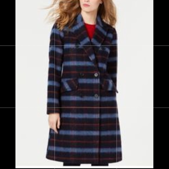 NWT BCBGeneration Double-Breasted Plaid Coat. - Picture 8 of 13